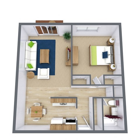 The Edge of Uptown Apartments in St. Louis Park, MN | One Bedroom Floor Plan 11A